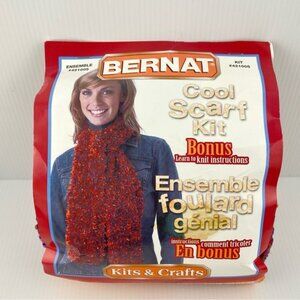 Bernat Cool Scarf Kit for Red Knit Scarf NEW